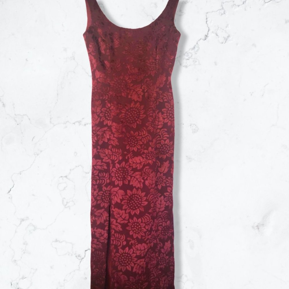 Vintage '90s Burnout Silk Gown